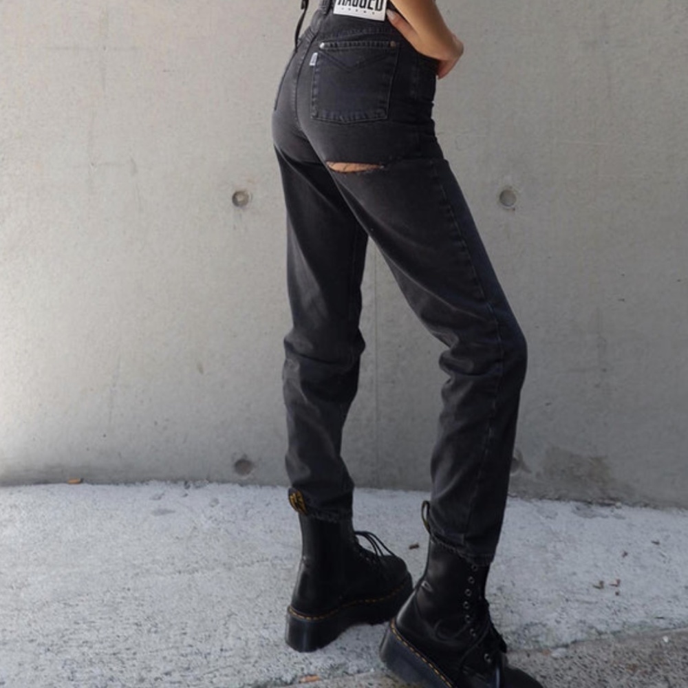 Princess Polly Black Straight Leg Jeans